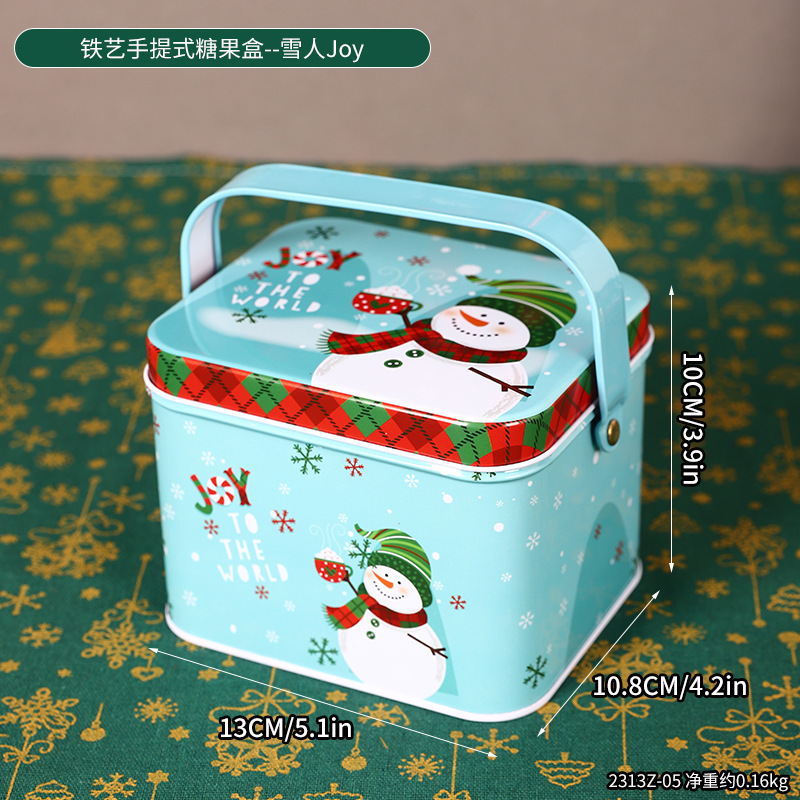 2313Z-05 กล่องขนมมือถือเหล็ก - Snowman Joy