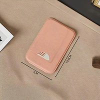 Miroir de poche pliable en PU avec peigne, miroir compact de voyage portable, miroir de maquillage personnalisé avec logo, miroir de bureau pour femmes