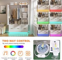 Armoire moderne de style australien avec lumières LED, portes miroir et 6 tiroirs