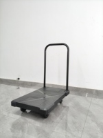 Carretilla de Plataforma Plana de Plástico con Ruedas de PU Silenciosas, Plegable, para Manejo de Materiales en Almacenes