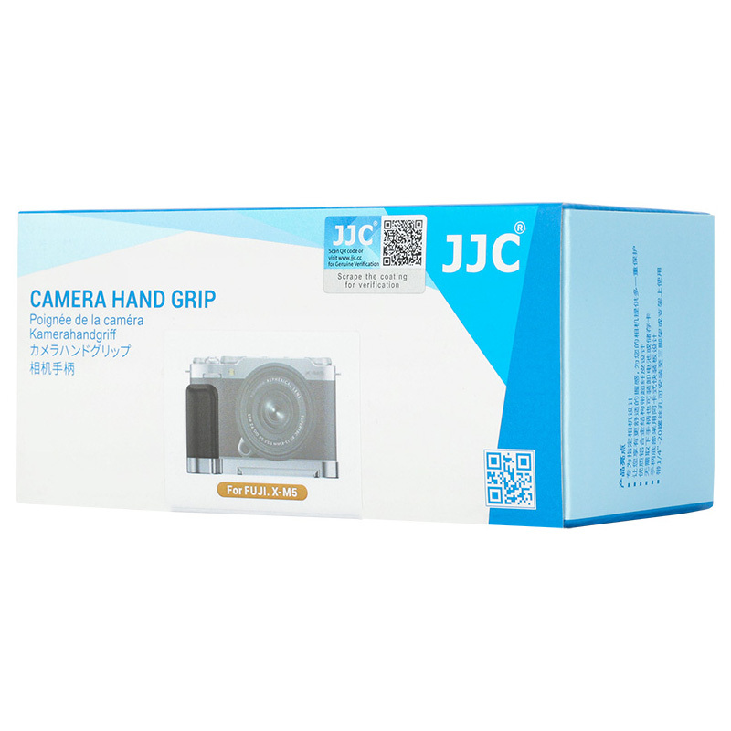 JJC Camera Hand Grip for FUJI XM5 - Black and White Silicone
