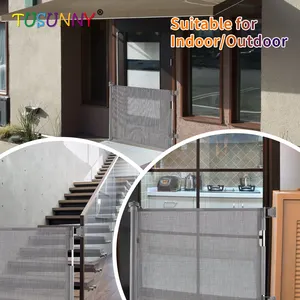 Portable Folding Mesh Baby Safety Fencing Gate Protection Indoor Outdoor Safe Guard For Kids And Pets/