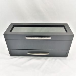Caja de Madera Personalizada para Relojes, con 4 Ranuras, Negra, Organizador de Joyas y Cajón para Hombre - Product Image 3