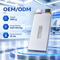 Sel Baterai Lipo 3.7V 5C 35000mAh 340Wh/kg Solid State Cell High Cycle, Dapat Disesuaikan untuk FPV Racing & Baterai Drone Jarak Jauh