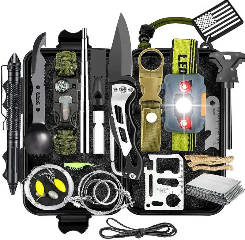 car emergency kits adventure survival tool set multi-functional field survival first aid kit outdoor emergency supplies