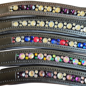 Forma de onda, cristales multicolores personalizados, cadena de fijación en caliente, canal vacío inalid, banda de cuero acolchado para cejas de caballo en tamaños de mazorca completos - Product Image 1