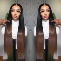 Perruque Lace Front Wig brésilienne naturelle, cheveux lisses, 13x4, 26 28 pouces, pour femmes africaines