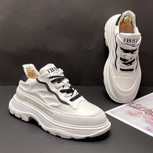 Zapatos Torre Europeos con Suela Gruesa y Cierre de Cordones para Hombre, Primavera <span class=keywords><strong>2026</strong></span>, Nuevos Zapatos Deportivos Casuales Blancos de Moda - Product Image 1