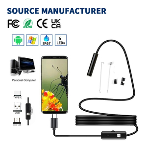 Mini caméra endoscopique avec 6 lumières LED, HD, étanche, 7 mm, pour réparation automobile, usage industriel, inspection des égouts - Product Image 1