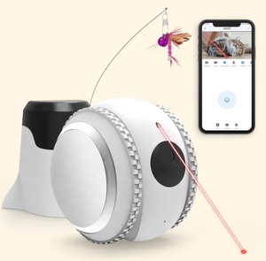 Jouet caméra pour chat intelligent sans fil avec télécommande par application, en caoutchouc et silicone écologiques, adorable caméra pour chat 1080P FHD, balle roulante pour chaton - Product Image 2