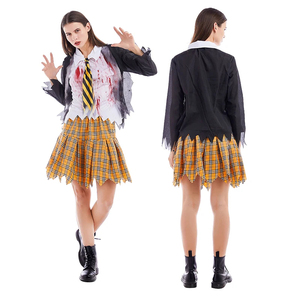 Venta al por mayor Mujeres Horror Zombie Colegiala Disfraz Adulto Disfraz de Halloween - Product Image 4