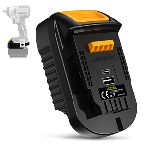 Adaptateur <span class=keywords><strong>de</strong></span> batterie pour outils <span class=keywords><strong>Dewalt</strong></span> avec chargeur USB A et Type-C, convertit la batterie Makita 18V en alimentation pour les outils <span class=keywords><strong>Dewalt</strong></span> 20V - Product Image 1