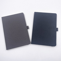 Agenda/Planificateur 2026 en tissu imprimé A4/A5/A6/A7/B4/B5/B6, design simple noir/gris, carnet de notes personnalisable