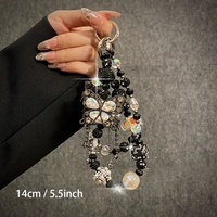 Colgante para Teléfono, Cordón de Muñeca para Teléfono, Colgante de Mariposa con Diamantes de Imitación, Llavero para Bolso, Joyería de Moda para Mujer, Accesorio Gótico Vintage