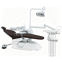 Fauteuil dentaire électrique homologué CE avec lampe LED, système de livraison de pièces à main latérales, fauteuil patient en PU médical pour clinique dentaire