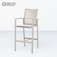 Ensemble de table et de chaises de bar d'extérieur en aluminium moderne avec tabourets de bar hauts résistants aux intempéries pour hôtel, maison, bar, jardin, terrasse