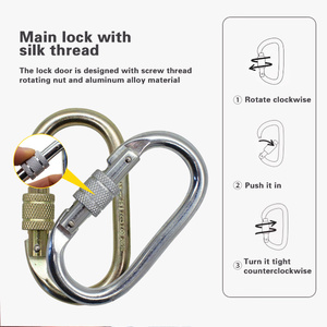 Carabiner Keselamatan Industri untuk Perlindungan Jatuh 25kN Konektor Baja untuk Harness Pengaman Bersertifikasi CE EN362-2004 JENSAN OEM - Product Image 3