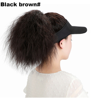 Perruque synthétique bouclée crépue fantaisie de 16 pouces, couleur noir naturel, cheveux volumineux avec sangles réglables et bonnet de perruque