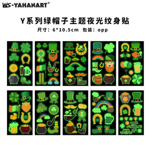 Hot St Patricks Day Shamrock <span class=keywords><strong>tatuaje</strong></span> temporal pegatina impermeable Saint Patricks Day Clover tatuajes arte maquillaje Deco - Product Image 6