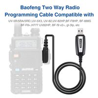 Cable de Programación USB para Walkie Talkie Analógico Baofeng, Software CD con Controlador de Puerto K, Cable de Datos para UV-5R Mini UV-82 UV-32, Radio Bidireccional