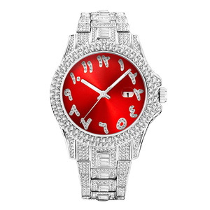Nouvelle Montre Tendance Iced Out à Chiffres Arabes, Quartz, Style Hip Hop, Plaqué Or, Luxe, pour Hommes et Femmes - Product Image 5