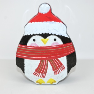 Cute Penguin Christmas Irregular Shaped <b>Tin</b> Can Food Grade Metal Gift <b>Tin</b> for <b>Chocolate</b> Sweets - Product Image 2
