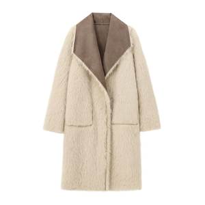 GX6318 Moda 2025 Abbigliamento Donna Boutique Cardigan con Collo Rovesciato <span class=keywords><strong>Trench</strong></span> Cappotto in Ecopelliccia Giacca in Jeans Invernale da Donna - Product Image 6