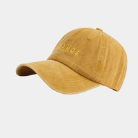 Casquette de baseball unisexe en sergé de coton lavé, brodée, 6 panneaux, visière incurvée, réglable, vente en gros