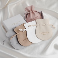 PandaSew Luxe Sac à Cordon Personnalisé en Microfibre pour Bijoux, Emballage Cadeau pour Bagues et Boucles d'Oreilles