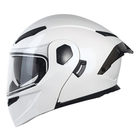Casques de moto à double visière avec écran solaire interne anti-buée, casque de moto modulaire relevable unisexe pour le tourisme