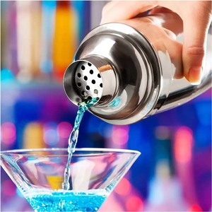 Camol 8 cái Cocktail <span class=keywords><strong>Shaker</strong></span> đặt <span class=keywords><strong>550ml</strong></span> bartender trình duyệt Kit JIGGER Ice tongs muddler trộn muỗng rượu vang mở với túi vải - Product Image 5