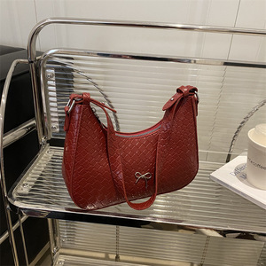 Bolso de Hombro Minimalista para Mujer, de PU, con Diseño Tejido, Color Sólido, Estilo Simple y Moderno, para Uso Diario - Product Image 2