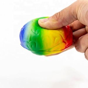 Balle anti-stress blanche en mousse, personnalisable avec logo imprimé, publicitaire, promotionnelle, en forme de cerveau, à prix abordable - Product Image 3