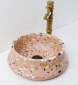 Lavabo en béton de style moderne, lavabo de salle de bain en terrazzo, lavabo rond pour se laver les mains - Product Image 4