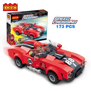 COGO 173 adet yeni varış ABS plastik tuğla geri çekin yarış eğitici araba yapı blok oyuncaklar