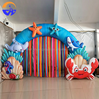 Arche gonflable sur le thème des dessins animés bleus avec souffleur électrique, taille personnalisée, en tissu Oxford, pour décoration de fête d'anniversaire, installation facile