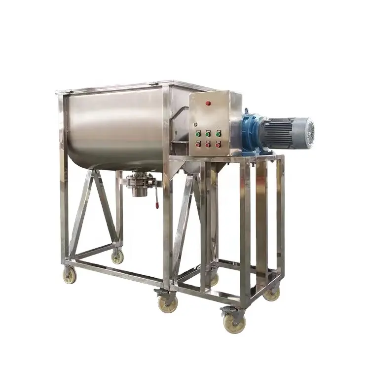 Máquina mezcladora de acero inoxidable en polvo seco 500l 200 300 L Licuadora de cinta Mezclador de especias en polvo para alimentos con spray