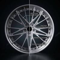 Jantes en alliage forgé sur mesure 6061-T6 de 15 à 24 pouces, finition bicolore argent canon, concaves à rebord profond, multi-rayons pour berlines