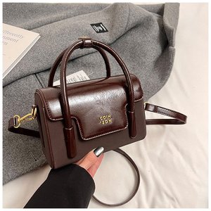 กระเป๋าถือแบบย้อนยุคสำหรับผู้หญิงกระเป๋าถือทรงสี่เหลี่ยมขนาดเล็กสำหรับใส่ทำงานในสำนักงานทุกวันฤดูใบไม้ร่วงและฤดูหนาว - Product Image 1