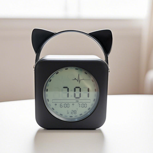 Động vật xử lý đầy màu sắc đèn ngủ đồng hồ báo thức dễ thương đèn nền điện tử nhịp tim GIÂY hiển thị Văn phòng Phòng ngủ sử dụng - Product Image 2