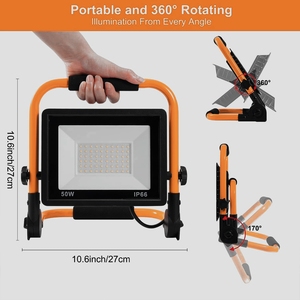 Super Bright Waterproof Adjustable Aluminum Body IP65 Outdoor Portable <b>Led</b> Flood <b>Light</b> for Work WD-930 <b>Led</b> Detailing Work <b>Light</b> - Product Image 2