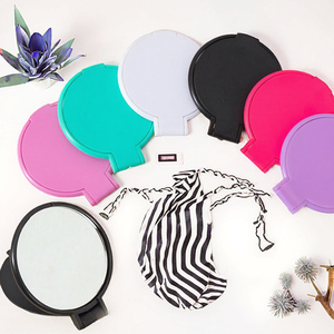 Many Stock Portable Mini Round Nickel Finish Personalized Logo Folding <b>Makeup</b> <b>Mirror</b> with <b>Magnifying</b> Feature - Product Image 3