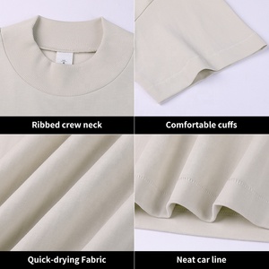 Camiseta de algodón grueso en blanco de alta calidad logotipo bordado personalizado hombres Hip Hop 100% tela de algodón para camiseta - Product Image 5