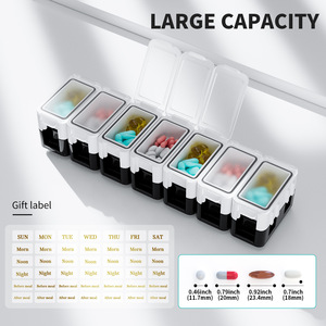 Custom Logo Wholesale Double Sided <b>Pill</b> Box 7-Compartment Mini Portable Medicine <b>Case</b> for Vitamin for Outdoor - Product Image 3