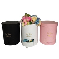 Boîte à chapeau de luxe personnalisée en carton suédé, boîte cadeau ronde extra large, boîte cadeau ronde en carton pour fleurs avec couvercle