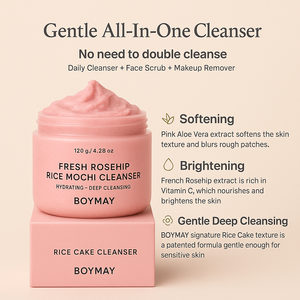 Etiqueta privada Hidratante <span class=keywords><strong>Exfoliante</strong></span> Limpieza profunda Rosa mosqueta Brillo Arroz Mochi Limpiador facial y <span class=keywords><strong>exfoliante</strong></span> diario con <span class=keywords><strong>agua</strong></span> <span class=keywords><strong>de</strong></span> arroz - Product Image 6