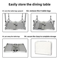 Table pliante en alliage d'aluminium Jinlianda pour l'extérieur, table de pique-nique extra-résistante, portable, multifonctionnelle, bureau compact