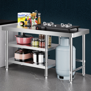 Thép không gỉ Nhà Bếp Nấu Ăn băng ghế dự bị 2 ba 3 lớp bể gas dưới bảng kim loại bếp gas bảng cho nhà hàng - Product Image 1