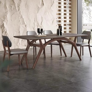 Table à manger Deer Cry en bois massif, structure en bois courbé rectangulaire, meubles de salle à manger stables - Product Image 3