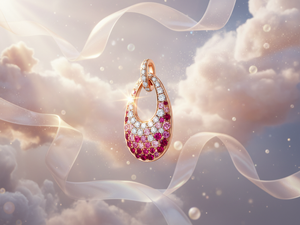 Natural <b>Ruby</b> Pink Sapphire Diamond Colorful Teardrop Pendant 18K Rose Gold Gradient Multi Gemstone <b>Necklace</b> Fine Jewelry - Product Image 4